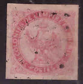 French Colonies Scott 6 Eagle and crown of 1865 nice stamp