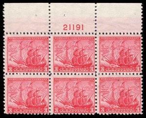 USA 736 Mint (NH) Plate Block of 6 (slight gum disturb)