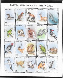 Lesotho #1092  Fauna and Flora of the World  sheet of 20 (MNH) CV $12.00