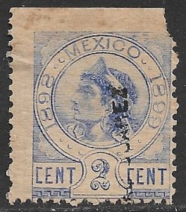 MEXICO REVENUES 1898 2c Rentas Indian No Talon C JUAREZ R166 Used