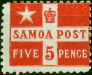 Samoa 1900 5d Deep Red SG72a P.11 Fine & Fresh MM