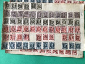 Belgium pre cancel stamps on 2 old album part pages Ref A8448