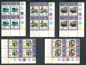 Tristan da Cunha #272 - 276 set of MNH blocks of 4