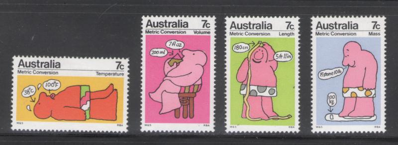 Australia 1973 Conversion to Metric System Scott # 541 - 544 MH