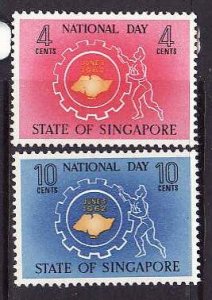 Singapore-Sc#60-1- id12-unused hinged set-Maps-1962-