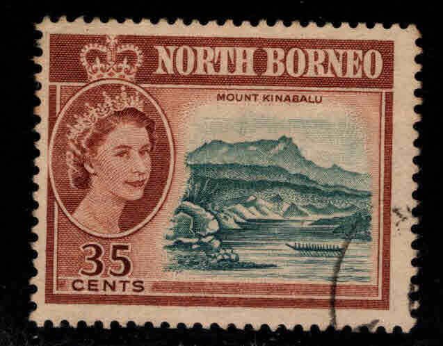 North Borneo Scott 289 Used QE2 Mount Kinabalu  stamp