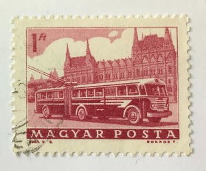 Hungary 1963 Scott 1515 used - 1Ft,  Transport and Telecom., Bus and Parliament