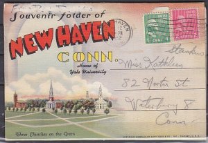 United States. New Haven, CT. Postcard Folder.