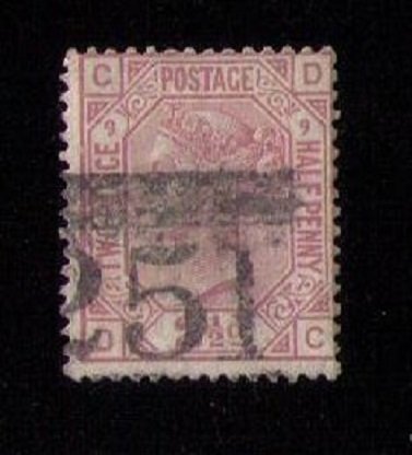 Great Britain Sc 67 Used PL9  F-VF Cat.$52.50