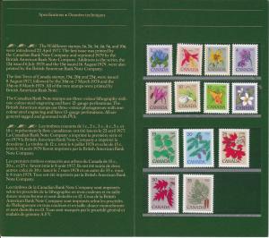 Canada # 705 / 721, wildflowers and Trees, Souvenir booklet