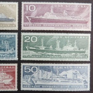 HuskyStamps ~ Germany DDR #1318-1323, set of 6, MNH, Ships, 6 pictures