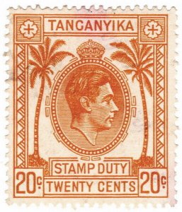 (I.B) KUT Revenue : Tanganyika Stamp Duty 20c