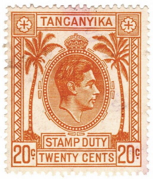 (I.B) KUT Revenue : Tanganyika Stamp Duty 20c