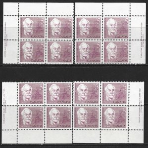 CANADA - #410 - 5c CASIMIR GZOWSKI PLATE #1 BLOCKS SET MLH