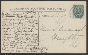 1907 Simcoe County Postmarks Warminster and Creighton ONT Split Rings on PC