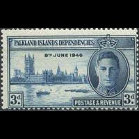 FALKLAND IS.DEPEND. 1946 - Scott# 1L10 WWII Victory 3p NH