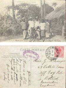 P) 1911 SENEGAL, CASAMANCE POSTAL STATIONARY CIRCULATED TO GIBRALTAR, KING EDWAR