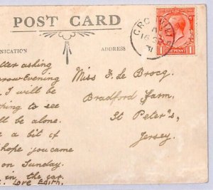 GB Channel Islands JERSEY Postcard *GROUVILLE* CDS RP Card 1931 {samwells}ZJ109