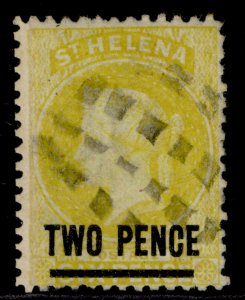 ST. HELENA QV SG9, 2d yellow, FINE USED. Cat £60.