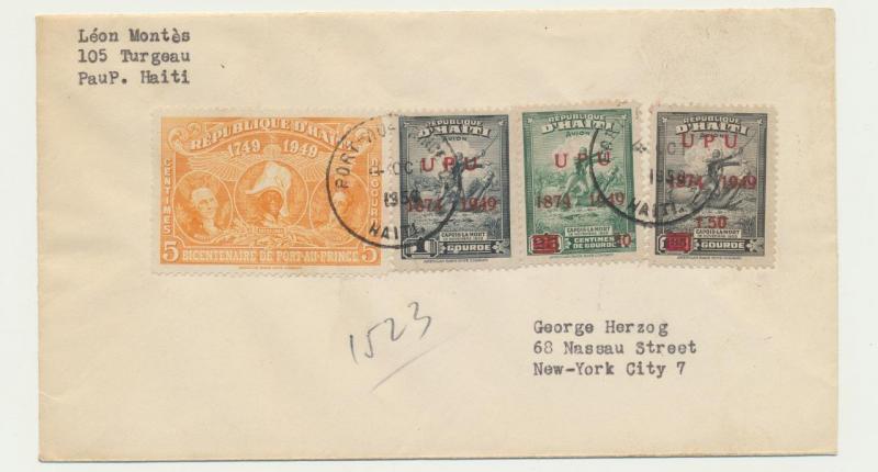 HAITI 1949 UPU AIRMAILS ON FIRST DAY COVER (SEE BELOW)