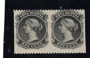 Nova Scotia #8c Mint Fine - Very Fine Imperf Pair Original Gum Lightly Hinged