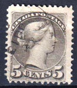 Canada 1876 Queen Victoria 5 c. Sc.38 Used