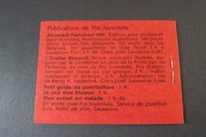 Switzerland 1956 Sc B257-59 Booklet