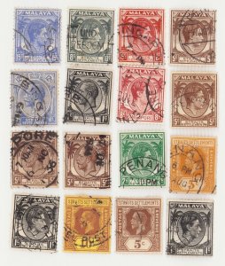 STRAITS SETTLEMENTS Malaya Malaysia Mixed Used Stamps including Sc 183 & 245A