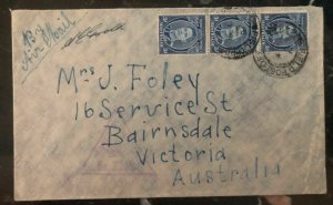 1941 Australia Field Post in Palestine censored Airmail Cover to Victoria