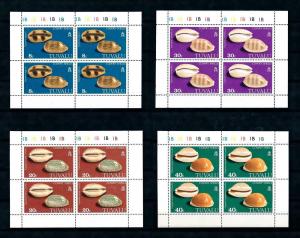 [100095] Tuvalu 1980 Marine Life Sea Shells 4 Souvenir Sheets MNH