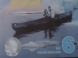 ​ARCTIC TERRITORIES-2013-$6 POLAR DOLLAR-POLAR WOLVES-POLYMER NOTE UN-CIR-VF