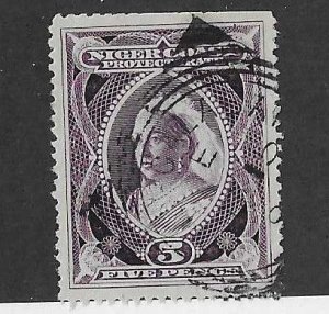 Niger Coast Protectorate Sc #47 5c violet used with squared circle cancel  VF