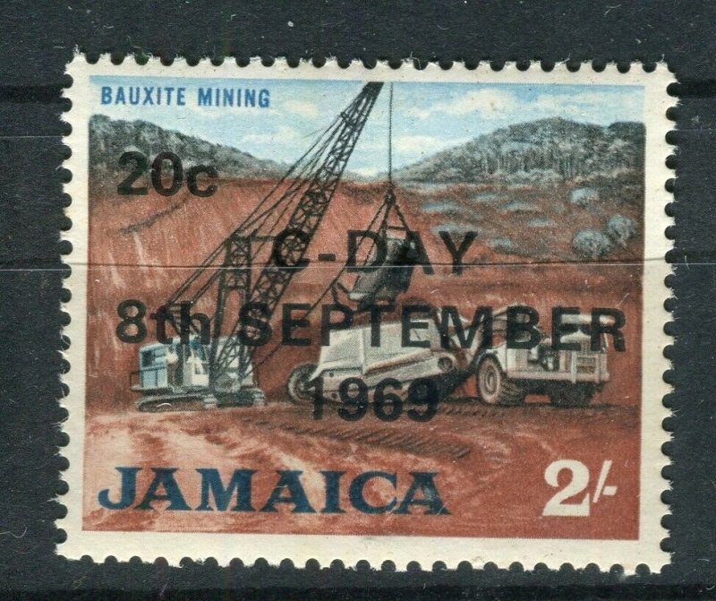 JAMAICA; 1969 early Decimal Currency surcharged issue MINT MNH 20c. value