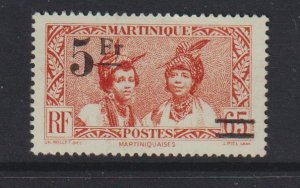 Martinique   #193 MH  1945 surcharge  5fr