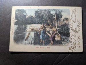 1907 British Fiji Postcard Cover Suva to Morse Park Sydney NSW Australia