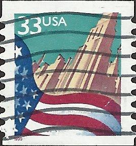 # 3281c USED FLAG AND CITY SMALL DATE