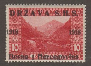 Bosnia - Scott 1L3 - Vrbas valley with overprint - MH