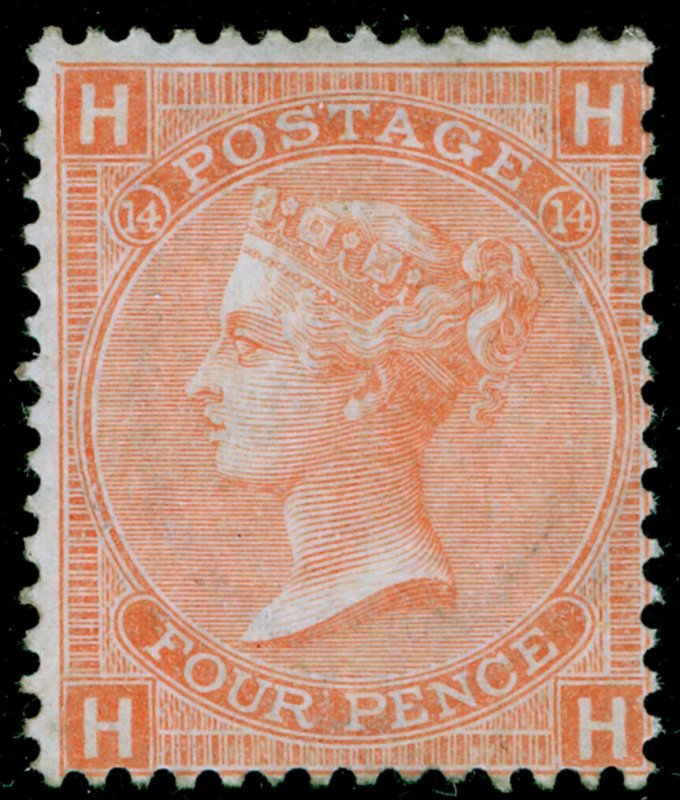 SG93, 4d Opaco Bermellón placa 14, LH Menta. Cat £ 775. HH 