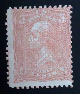 Scott #79-E25m - 3c Pale Rose - HR - Lithographic Essay - Grill Points Up