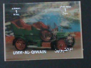 UMM AL QIWAIN-ANTIQUE CLASSIC CAR-MNH 3-D LARGE STAMP-HARD TO FIND-LAST ONE