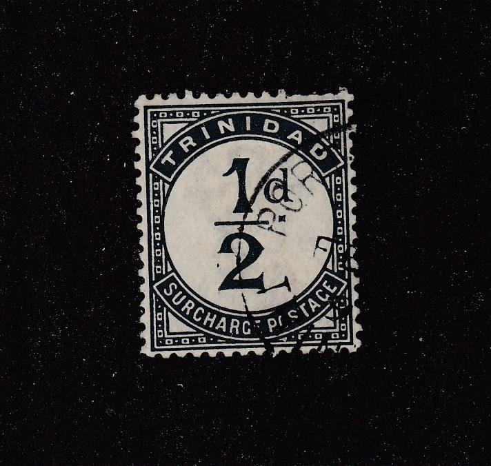 TRINIDAD # J1 VF-LIGHT USED 1/2d POSTAGE DUE CAT VALUE $55+