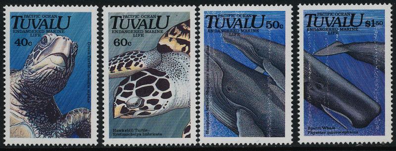 Tuvalu 570-3 MNH Whales, Turtles