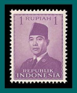 Indonesia 1951 President Sukamo, 1r MNH #387,SG630