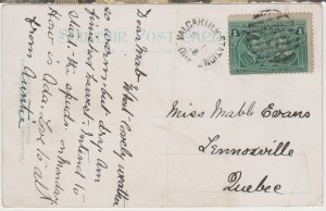 CANADA cover # 97 - Val Cartier Station, Sept. 1908 Postcard to Lennoxville, Que