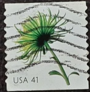 US Scott # 4174: used 41c Flowers from 2007; VF centering