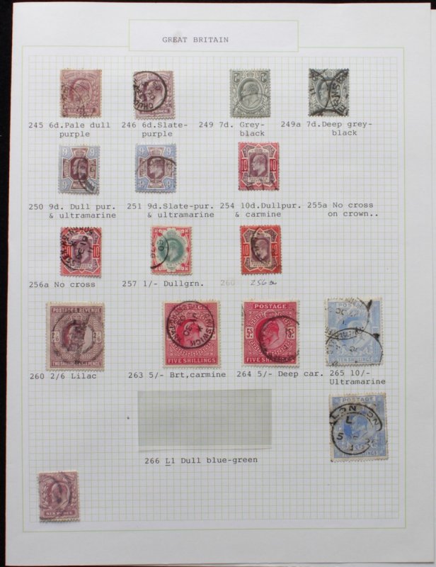 GREAT BRITAIN : 1902 KEVII ½d to 10/- Specialised collection of DLR printings.