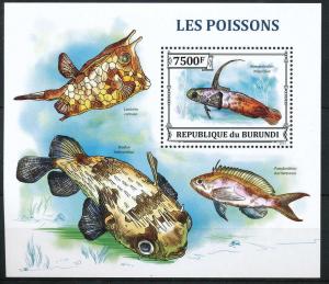 BURUNDI 2013 SHEET bur13308b MARINE LIFE POISSONS FISHES