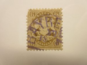 German States BAVARIA Scott 25 ROUNDED TOP LEFT CORNER USED Lot11 Cat $30