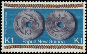 Papua New Guinea #410-414, Complete Set(5), 1975, Coins, Animals, Birds, Neve...
