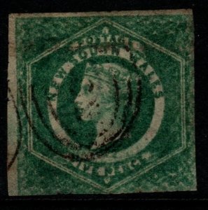 NEW SOUTH WALES SG88 1855 5d DULL GREEN USED